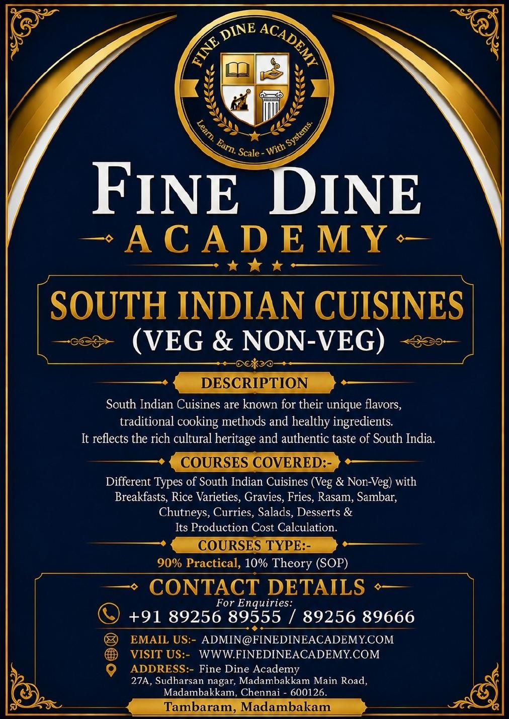 South Indian Cuisine Training course poster
