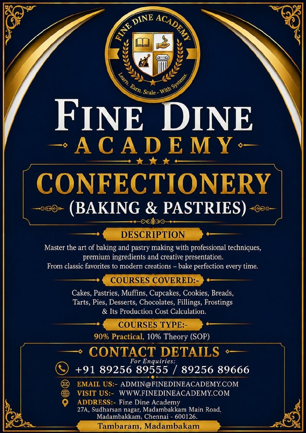 Baking & Confectionery Training course poster