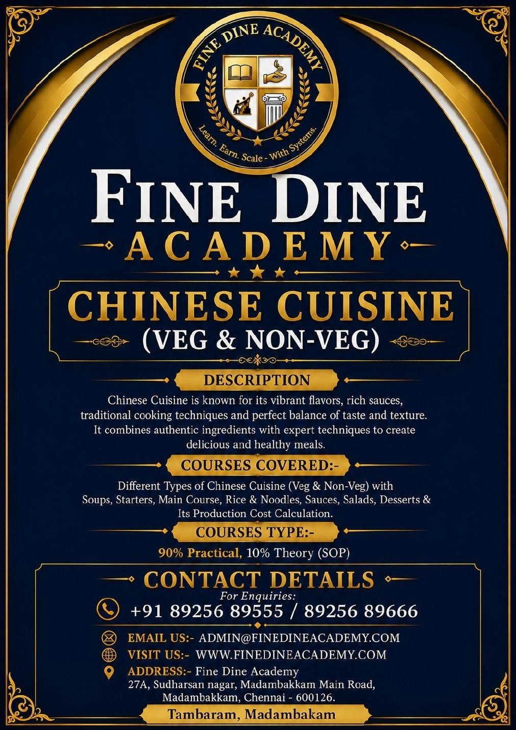 Chinese Cuisine Training course poster