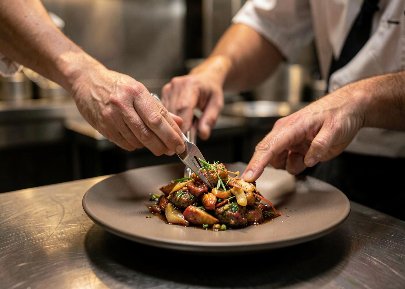 Chefs developing a commercial recipe during an FDA training session